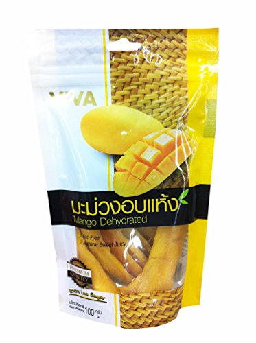4 Packs of Mango Dehydrated. Fat Free, Extra Low Sugar, Natural Sweet Juicy. Premium Deliicious Fruit Snack by Viva.(100 G/ Pack) thumbnail