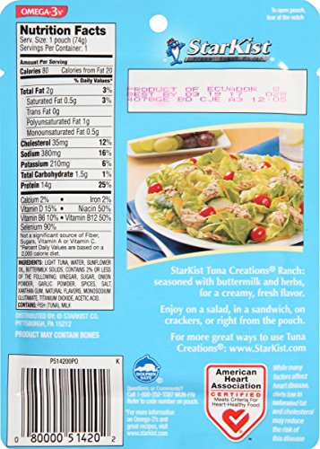 StarKist Tuna Creations  Ranch  2.6 Oz  12 Pouches