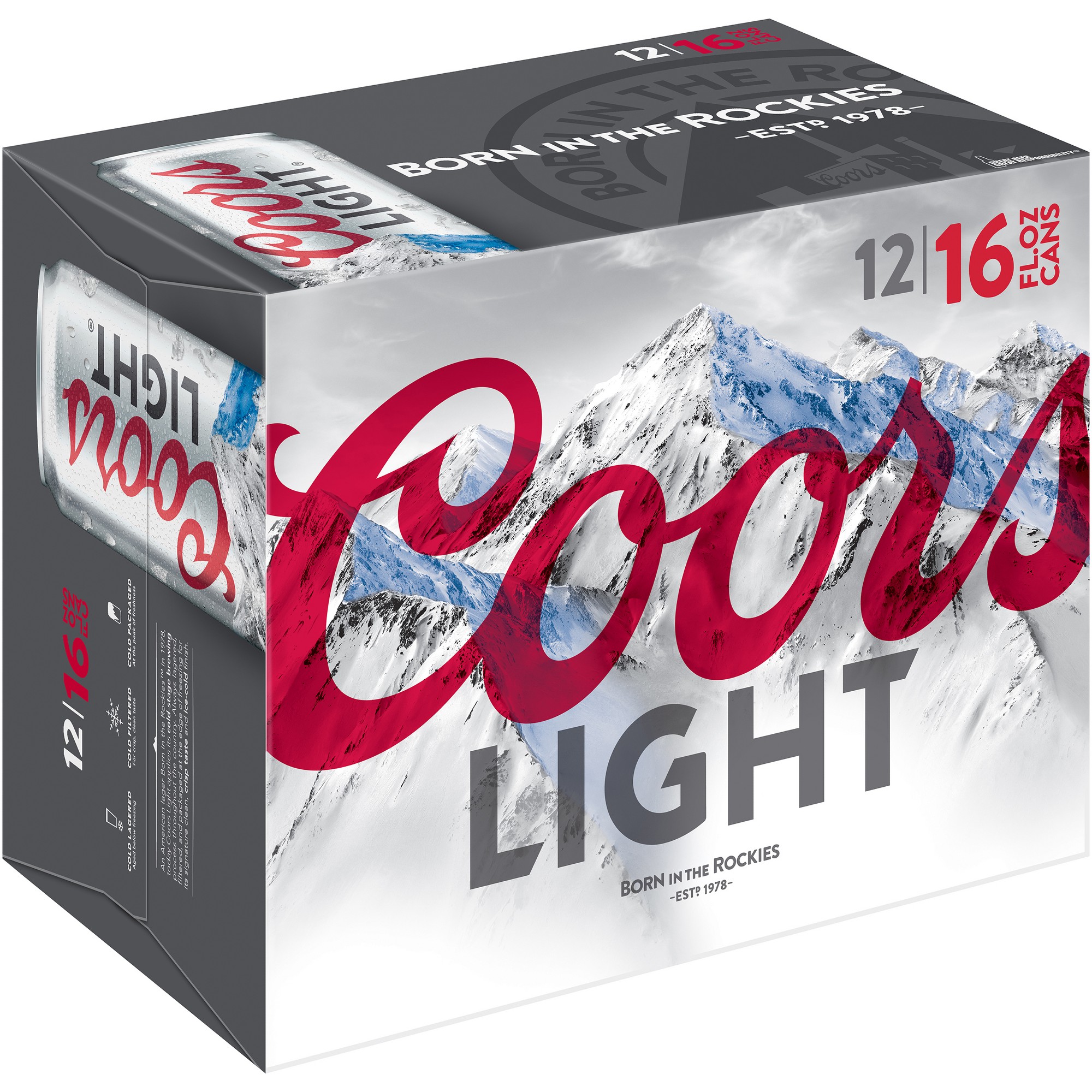 Coors Light American Light Lager Beer - 16.0 Fl Oz X 12 Pack thumbnail