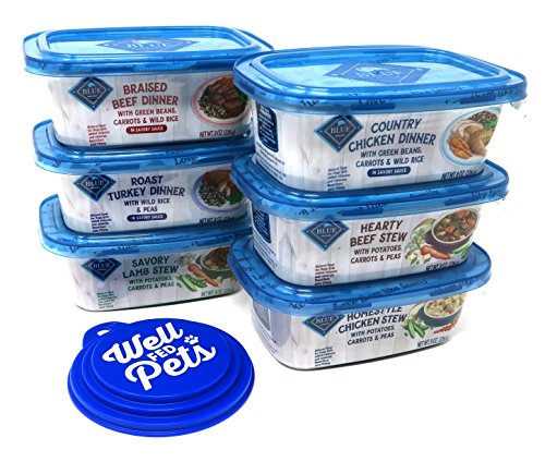 Blue Buffalo Dinners and Stews Dog Food Trays Variety Pack, 6 Flavors, 8 Ounces Each (6 Total Tubs)