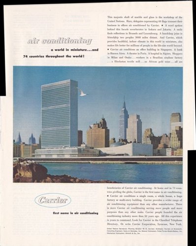 Carrier Air Conditioning 1953 Antique Home Business Vintage Antique Advertisement