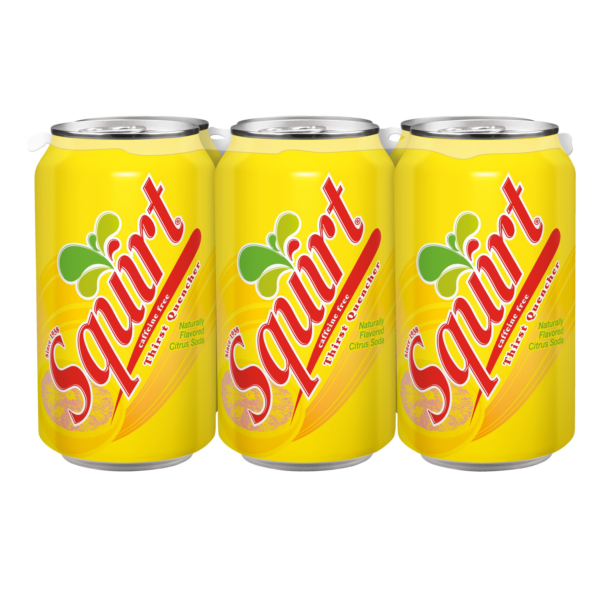 Squirt Caffeine-Free Naturally Flavored Citrus Soda, 12 Fl. Oz., 6 Count