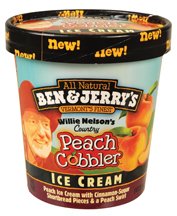 Ben and Jerry's Peach Cobbler Ice Cream, Size: per Pint (pack of 8)