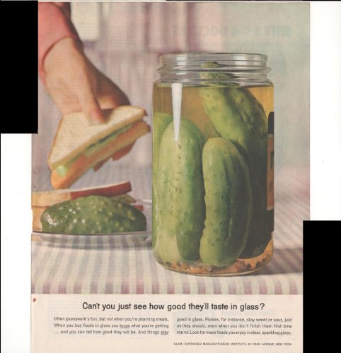 Pickles Sweet and Sour Glass Container Manufacturers 1957 Antique Advertisement