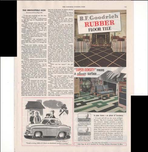 B.F. Goodrich Rubber Floor Tile Super Density Clean 1953 Vintage Advertisement