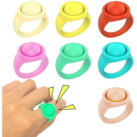 Pop Fidget Rings 7 Pcs Popper Anxiety Rings for Men Stress Relief Sensory Toys for Adults