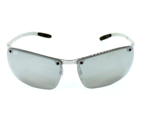 Ray Ban Sunglasses RB 8306 RB8306 083/6G Carbon Fibre Avio Silver Grey Mirror