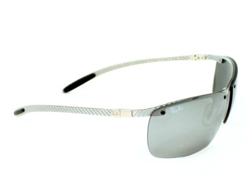Ray Ban Sunglasses RB 8306 RB8306 083/6G Carbon Fibre Avio Silver Grey Mirror thumbnail