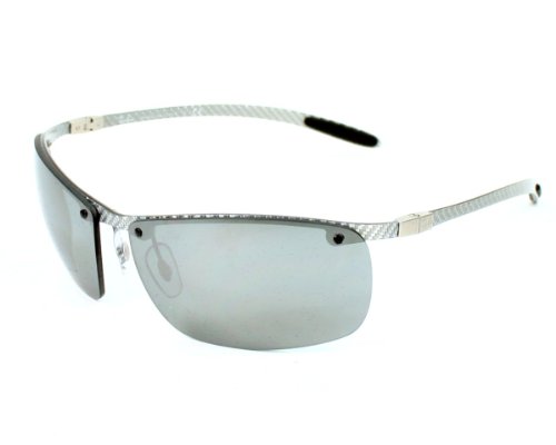 Ray Ban Sunglasses RB 8306 RB8306 083/6G Carbon Fibre Avio Silver Grey Mirror thumbnail