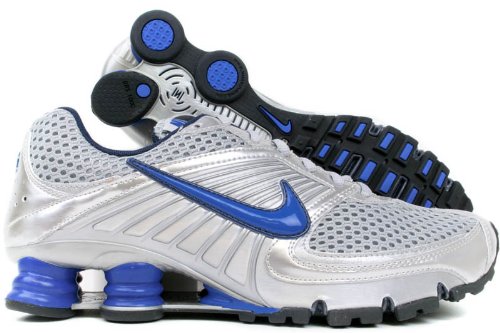 Men Nike Shox Turbo+ 8 Metallic Silver / Blue Sapphire / Black 344951-041, 10 M