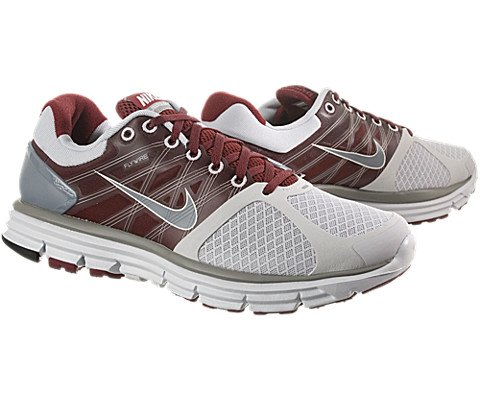 Nike Lunarglide+ 2 Platinum/Stealth-Team Red Men Shoes 407648-060-10 thumbnail