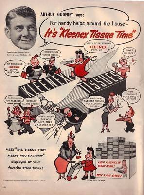 Kleenex Arthur Godfrey Little Lulu 1953 Antique Home Vintage Antique Advertisement