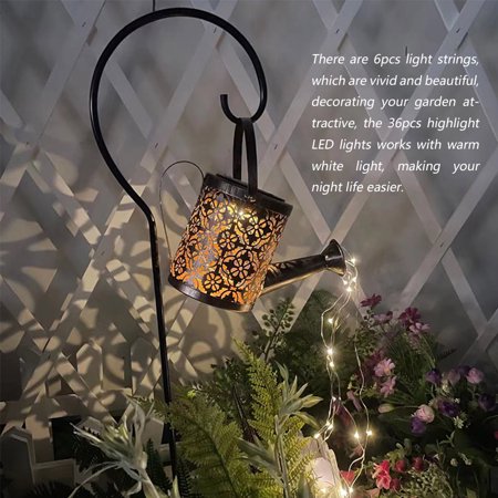 Solar Lights Stars Shower Garden Art Watering Decoration  Outdoor String Fairy Lights with Bracket for Home Path Patio Yard Lawn Metal Statues