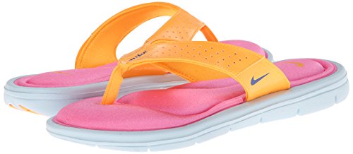 Nike Women's Comfort Thong Atomic Mango/Pink Glow/Barely Blue/Game Royal Sandal 10 B - Medium thumbnail