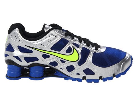 Nike Shox Turbo+ 12 Mens Running Shoes [454166-407] Treasure Blue/Volt-Metallic Silver-Black Mens Shoes 454166-407-10 thumbnail