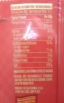 Natural California Raisins thumbnail