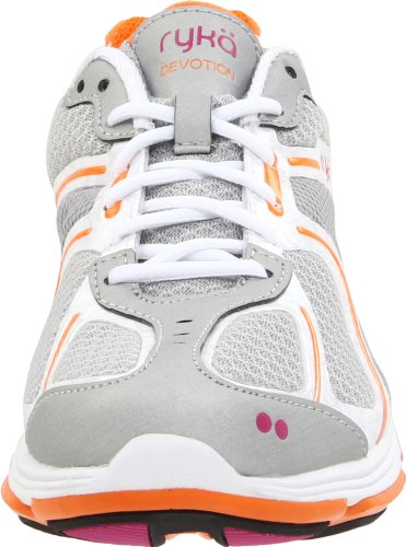 Ryka Women's Devotion Athletic,Chrome Silver/White/Shock Orange/Bougainvillea,9.5 B US thumbnail