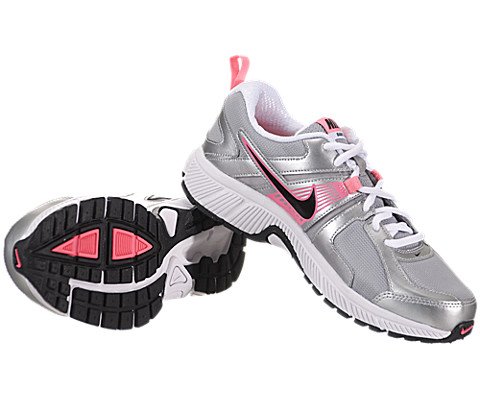 Nike Kids Dart 10 (GS/PS) Metallic Silver/Black/White/Dgtl Pnk Running Shoes 4.5 Kids US