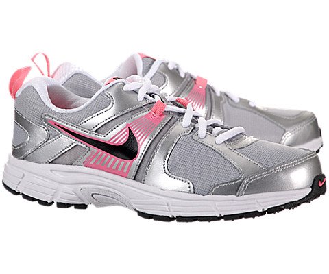 Nike Kids Dart 10 (GS/PS) Metallic Silver/Black/White/Dgtl Pnk Running Shoes 4.5 Kids US thumbnail