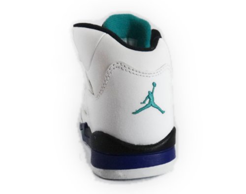 Nike Big Boys' Air Jordan 5 Retro White New Emarald Grape Fabric Trainer Shoes 10 UK thumbnail