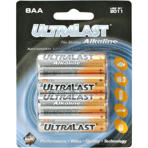 Ultralast AA Alkaline Battery Retail Pack - 8 Pack