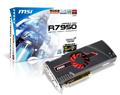 MSI AMD Radeon HD 7950 OC Boost 3GB GDDR5 DVI/HDMI 2-Mini DisplayPort PCI-Express Video Card R7950-3GD5/OC BE thumbnail