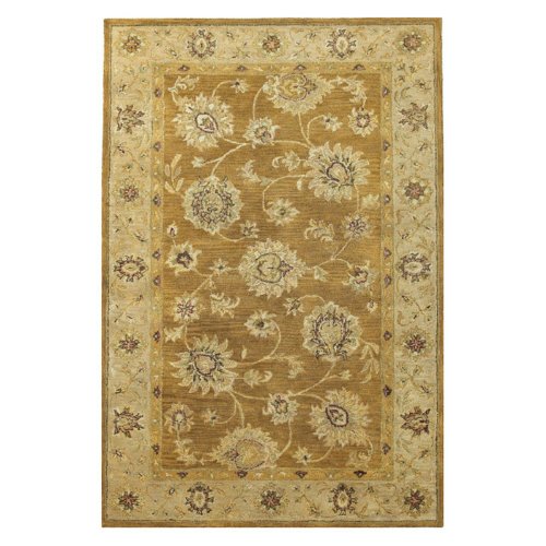 KAS Rugs 4807 Kasmir Allover Kashan Round Area Rug, 7-Feet 6-Inch, Coffee/Beige
