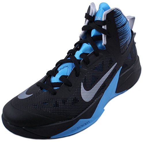 Nike Men's Zoom Hyperfuse 2013, BLACK/WOLF GREY-VIVID BLUE, 10 M US