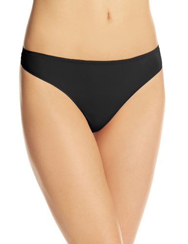 Hanro Women's Allure Thong Panty in Black (1455) | Size Medium | HerRoom.com thumbnail