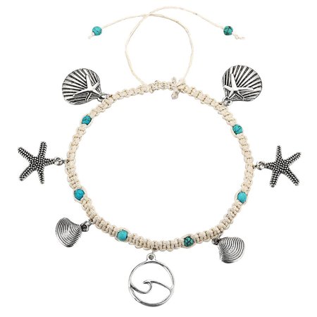 Lj#5797 Personality Simple Star Shell Pearl Anklet Ladies Jewelry Gift T8#5797 LU9
