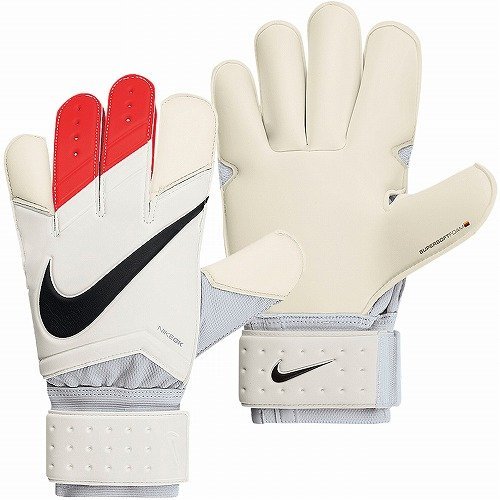 NIKE GK Grip3 Men's Soccer Gloves, White/Red, 10