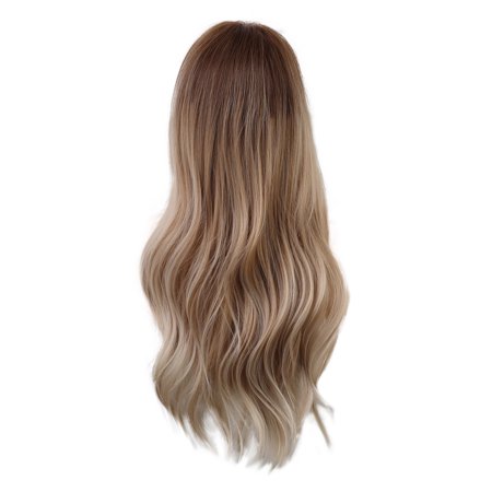 F#2723，65Cm High Temperature Silk with Bangs Big Roll Brown Gradient Gold with Rose Net，P#2723 ZM1