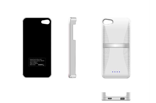 QQ-Tech Energy Expert I5A: Rechargeable Extended Battery Case 2600mah Power Bank Juice for iPhone 5 - at&T, Sprint, Verizon (World First) - White thumbnail