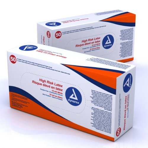 High Risk Latex Exam Glove - Powder-Free Large 10mil 50-Count (Pack of 10)