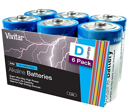 Vivitar VIV-6D-ALK D Alkaline Batteries, 6 Count (Pack of 24)