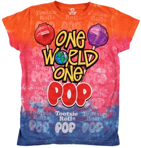 Tootsie Pop One World One Pop Tie Dye Juniors T-shirt-small