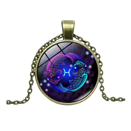 G#3943，Fashion Colorful Men S and Women S Twelve Constellations Zodiac Design Necklace，O*3943 VG6