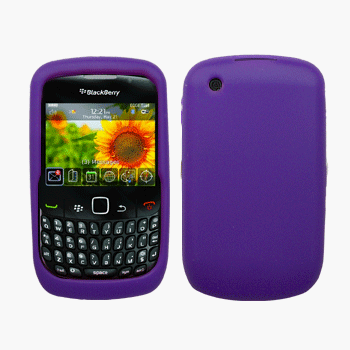 Purple Silicone Case / Skin / Cover & Car Charger for RIM BlackBerry Curve 3G 9330 / 9300 / 8520 / 8530 thumbnail