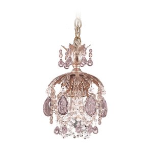 Schonbek 1253-56AT Swarovski Lighting Rondelle Pendant Lighting Fixture, Ancient Gold
