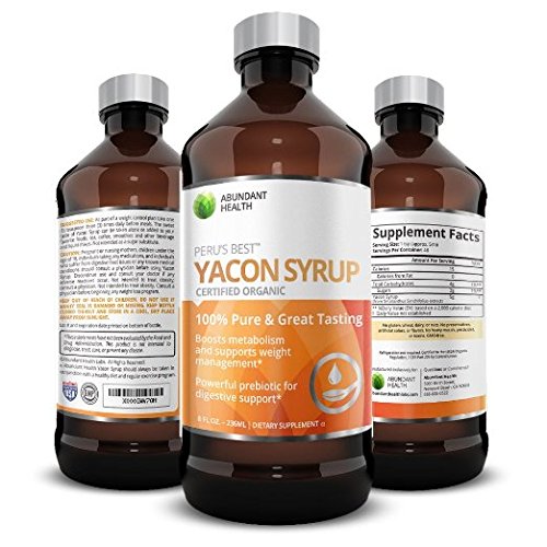 100% PURE ORGANIC YACON SYRUP from PERU - Great Tasting and Naturally Sweet Without Sugar - Premium Formula from Yacon Root Contains Prebiotic FOS for