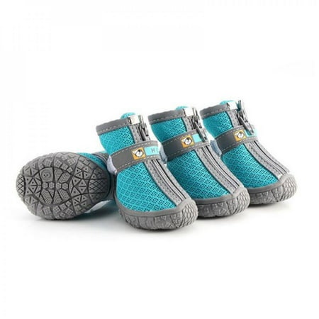 Big Sales!!Pet Anti-slip Breathable Wear-resistant Shoes (ventilation 0701 Nine-hole Net) 5 PCS