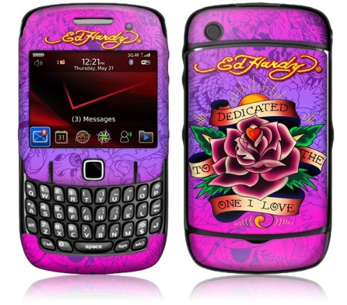 MusicSkins, MS-EDHY10044, Ed Hardy - Dedicated, BlackBerry Curve (8520/8530), Skin