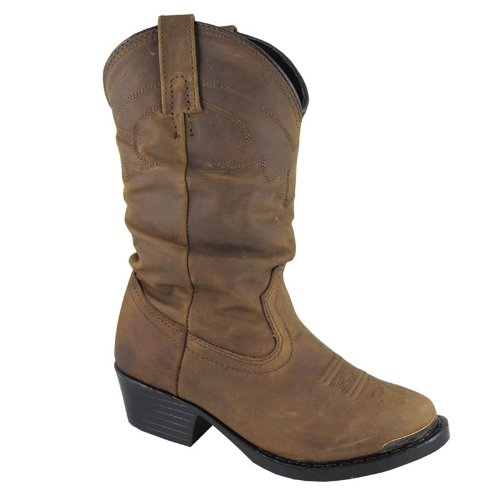 Smoky Mountain Boots Youth Boys Vista Brown Distress Leather Slouch 7 D