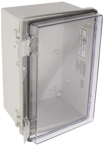 BUD Industries NBF-32218 Plastic Indoor NEMA Economy Box with Clear Door, 11-51/64