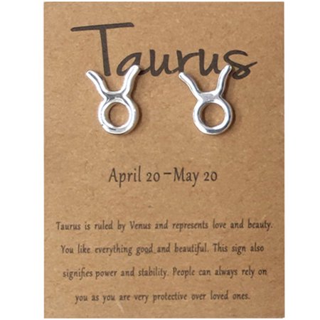S^3439，Twelve Constellation Earrings Brown Paper Card Constellation Card Earrings，P#3439 ZW8