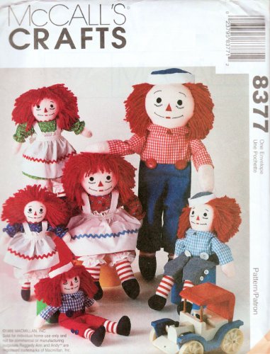 Raggedy Ann & Andy Doll Patterns - McCall's 8377, 5499, 2447, 846 or 713 Makes 10