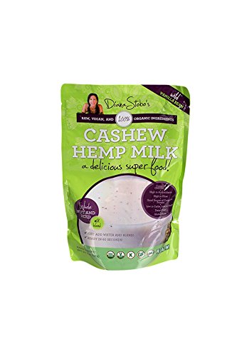Nutritional Shake and Meal Replacement Diana Stobo's Cashew Hemp Milk RAW Organic Protein Blend, Blended with LOVE - Vanilla Flavored - 7 Oz. Makes 40