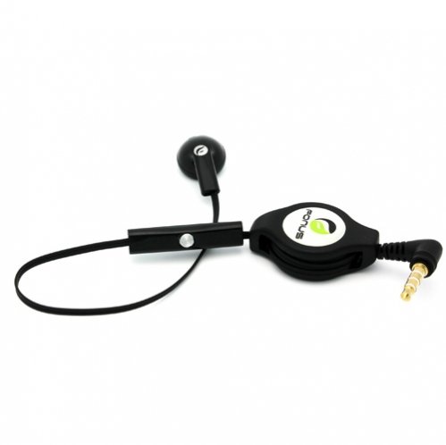 Fonus Black Retractable 3.5mm Mono Handsfree Headset Earphone Single Earbud with Microphone for Blackberry Curve 9350 / 9360 / 9370 9300 / 9315 /. thumbnail