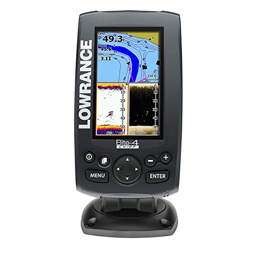 Lowrance 000-11808-001 Elite-4 Fishfinder/Chartplotter with US Basemap, 83/200KHz CHIRP and 455/800KHz DownScan Transducer