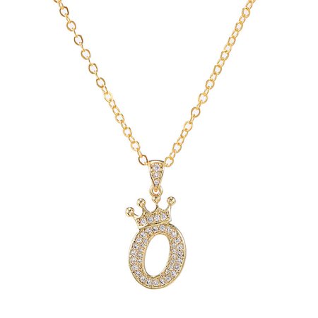 F#5105，New Fashion Zircon Crown English Letter Pendant Lady Necklace Necklace，P#5105 LX6